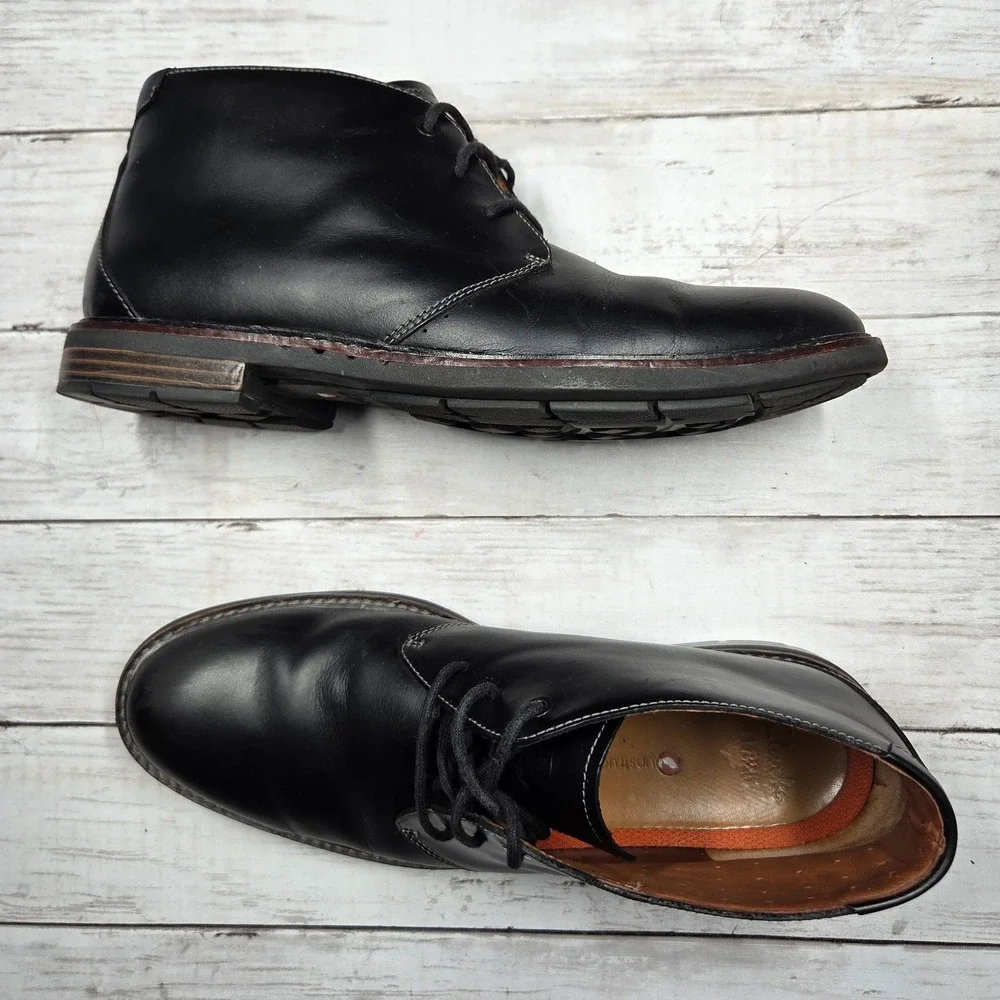 Clarks Unelott Mid Boots Men 10.5 Black Leather Unstructured 26120329 Lace Ankle